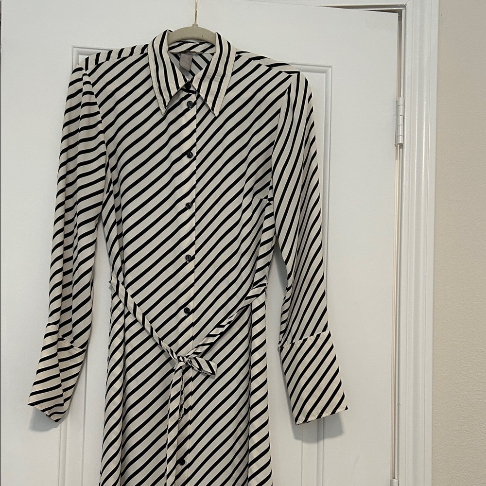 Striped Black and White Women's Dress